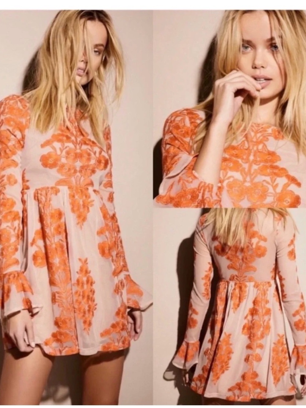 For Love & Lemons Orange Blossom Lace Mini Dress XS NWT